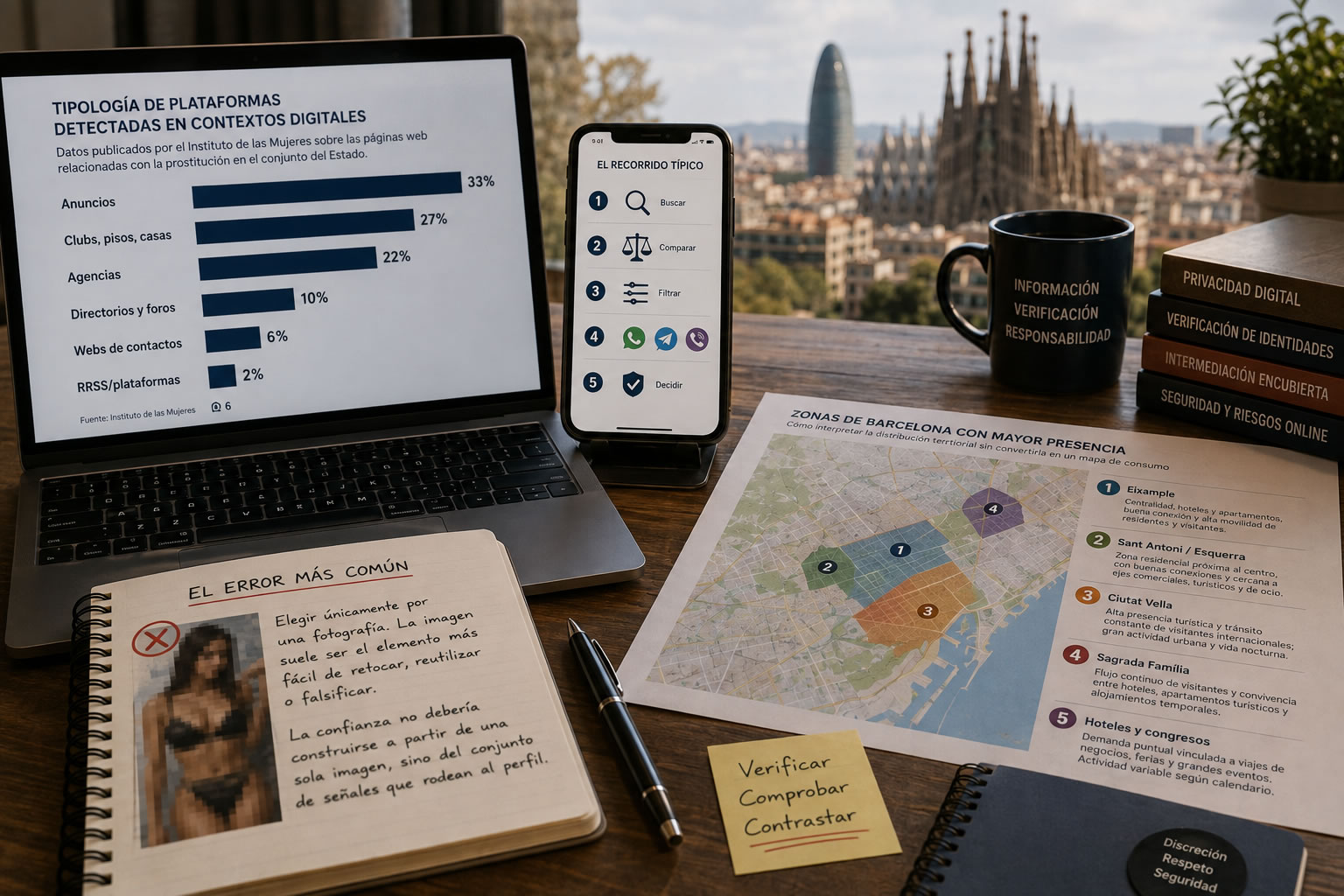 Pesquisa digital e verificação de perfis em Barcelona